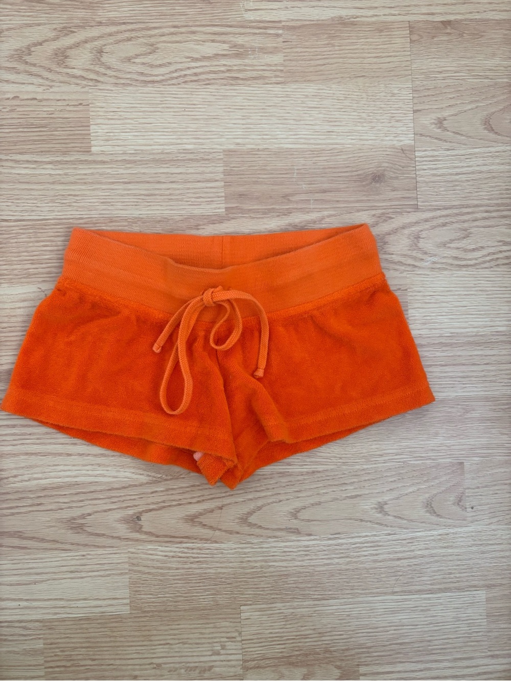 Hard Tail Orange Terry Drawstring Athletic Shorts